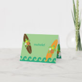 折られる少し波のライダーHonuはメッセージカード感謝していしています サンキューカード (正面)