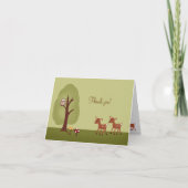 折られる森林森林2シカはノート感謝していしています サンキューカード (正面)