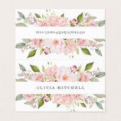 折られる白|の花柄のかわいらしいピンクのバラ 名刺 (外部フラット)