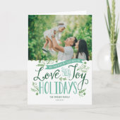 折られる緑の花の風変わりな2写真 シーズンカード (正面)