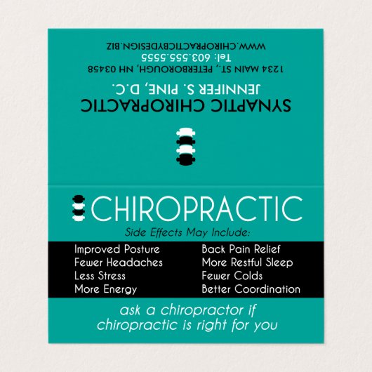 折られる脊椎のSubluxationの図表のカイロプラクター 名刺 (外部フラット)