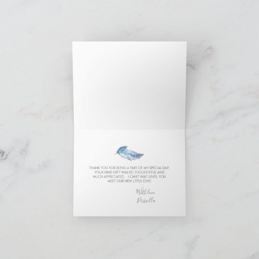 折られる青いDreamcatcherは感謝していしています サンキューカード (内部)