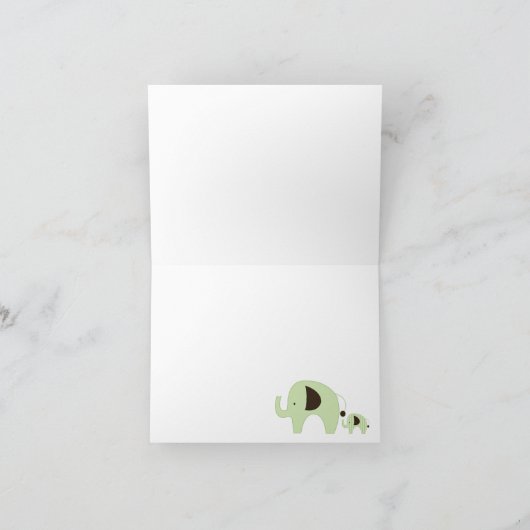 折られるDottieの緑象はノート感謝していしています サンキューカード (内部)