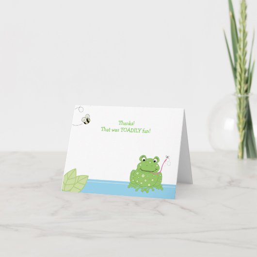 折られるTOADILYのおもしろいのカエル/蜂はノート感謝していしています サンキューカード (正面)