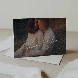 折りお洒落畳み男女兼用写真ベビーシャワー サンキューカード