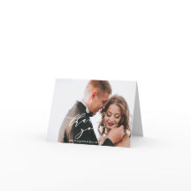 折りたたまれた写真 ウェディング サンクス ノート カード