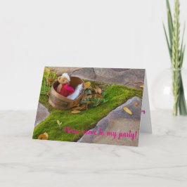 折りたたまれた招待状 子どもの誕生日 テディベア カード