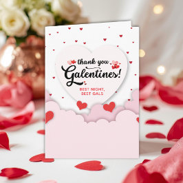 折りたたまれたGalentine's サンキューカード