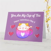 折りたたみグリーティングカード - あなたは私のお茶のカップ カード (黄色い花)