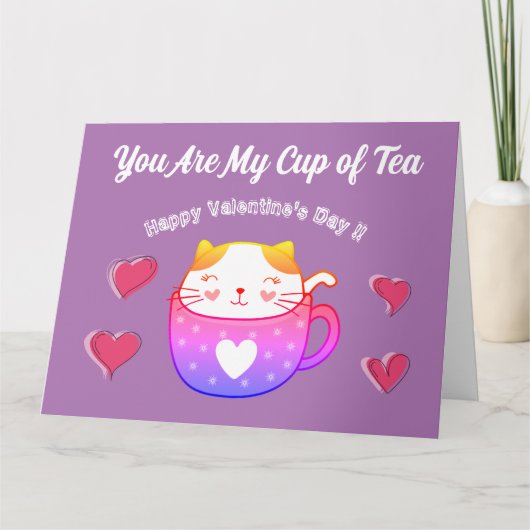 折りたたみグリーティングカード - あなたは私のお茶のカップ カード (正面)