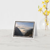 折りたたみグリーティングカード - イタリアンアルプス朝日 カード (黄色い花)