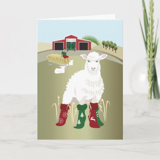折りたたみグリーティングカード 'クリスマスソックス' カード (正面)