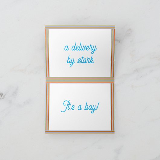 折りたたみ妊娠性別発表カード サンキューカード (内部)