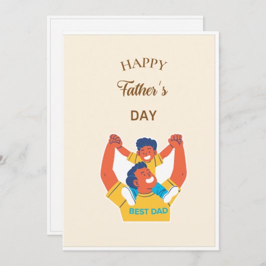 折りたたみ式の父の日カード(印刷可能)|父の日 シーズンカード (正面/裏面)