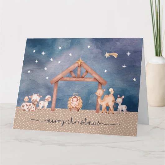 折りたたみ式クリスマスカード_キリストの降誕 カード (正面)