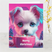 折りたたみ式クリスマスグリーティングカード カード (黄色い花)