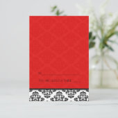 折りたたみ式テント 赤いダマスクのプレースカード 招待状 (スタンド正面)