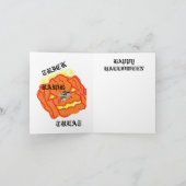 折りたたみ式ホリデーカード:恐竜のハロウィン シーズンカード (内部)