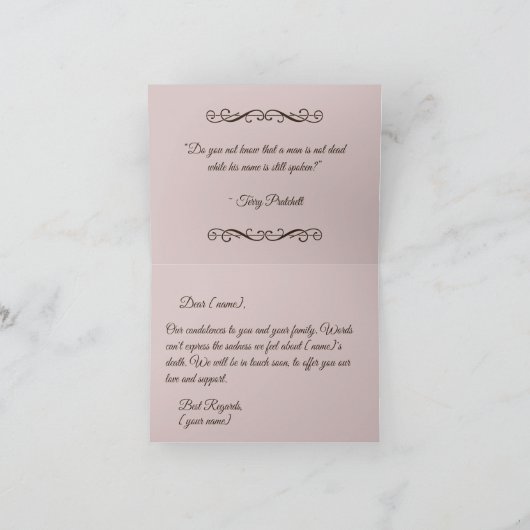 折りたたみ式 オーダーメイド 弔慰カード サンキューカード (内部)