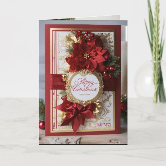 折りたたみ クリスマス お礼のカード サンキューカード (正面)