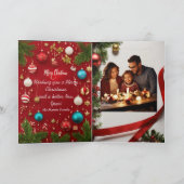 折りたたみ クリスマス お礼のカード サンキューカード (内部)