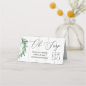 折りたた素朴みテーブルカード#hashtagをスナップ プレイスカード (裏面)