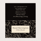 折りエレガント畳み名刺白黒植物学 名刺 (外部フラット)