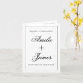 折りエレガント畳み式パーティプログラムタイムライン カード (黄色い花)