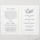 折りエレガント畳み結婚式 プログラムカスタムモノグラム (正面)