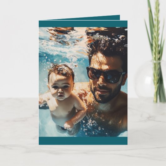 折りカスタム畳みカード内の写真とメッセージ1枚 カード (正面)