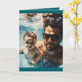 折りカスタム畳みカード内の写真とメッセージ1枚 カード (黄色い花)