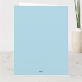 折りパーソナライズされた曲げサンキューカードライトブルー サンキューカード (裏面)