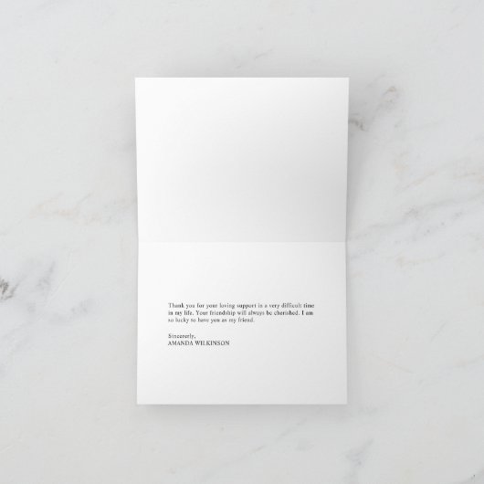 折りパーソナライズされた曲げブラックおよび金ゴールドサンキューカード サンキューカード (内部)