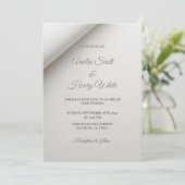 折りミニマル曲げ影モダン結婚式招待状 招待状 (スタンド正面)