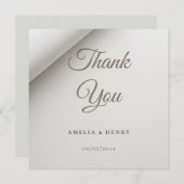 折りミニマル曲げ結婚影のサンキューカード サンキューカード (正面/裏面)