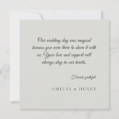 折りミニマル曲げ結婚影のサンキューカード サンキューカード (裏面)