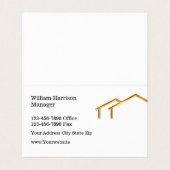 折りモダン畳み屋根サービス業テントカード 名刺 (内部フラット)