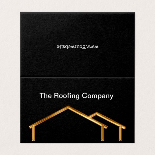 折りモダン畳み屋根サービス業テントカード 名刺 (外部フラット)