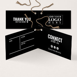 折りモダン畳み衣類黒つるラベルカード