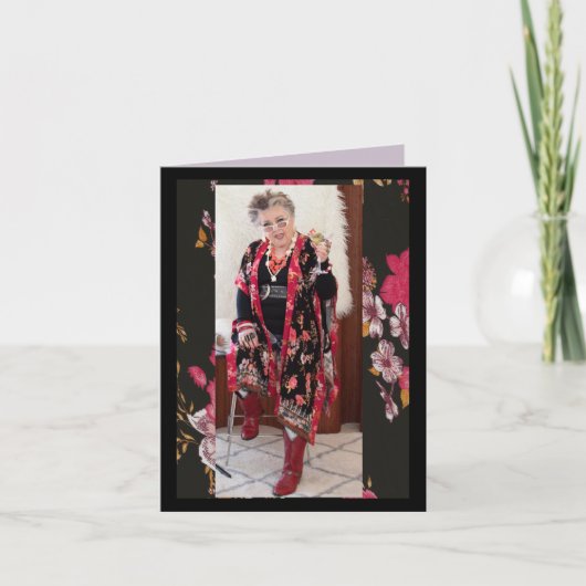 折りユーモアのある畳みグリーティングカードの女性 カード (正面)