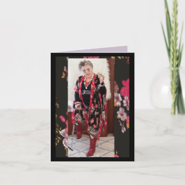 折りユーモアのある畳みグリーティングカードの女性 カード