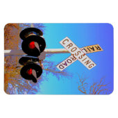 折り曲げクロスバック付き踏切 マグネット (横)