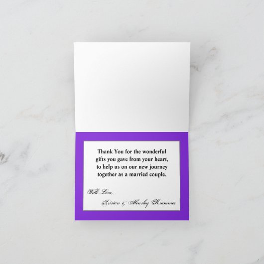 折り曲げグラデーションサンキューカードストライプパープルラインファッド サンキューカード (内部)