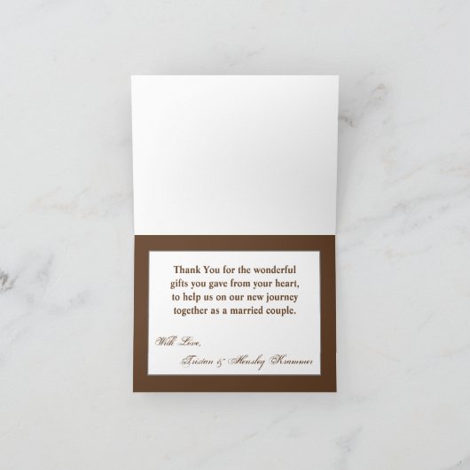 折り曲げグラデーションサンキューカードストライプブラウンラインファッド サンキューカード (内部)