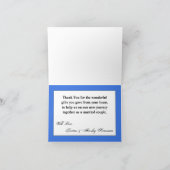 折り曲げグラデーションサンキューカードストライプブルーラインフェード サンキューカード (内部)