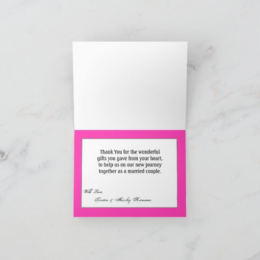 折り曲げサンキューカードグラデーションピンクシェブロン サンキューカード (内部)