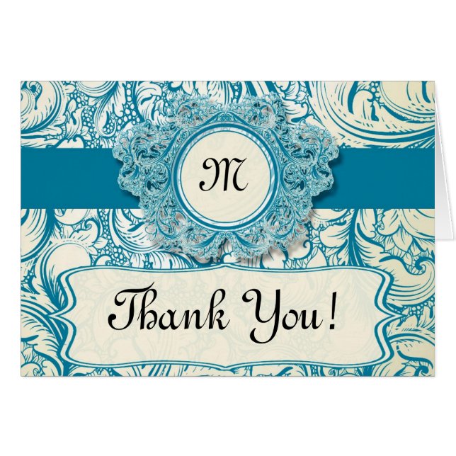 折り曲げサンキューカードヴィンテージ塗りリボン (正面横)