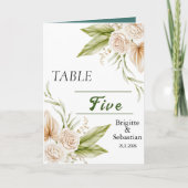 折り曲げパンパ結婚スのテーブル番号 招待状 (正面)