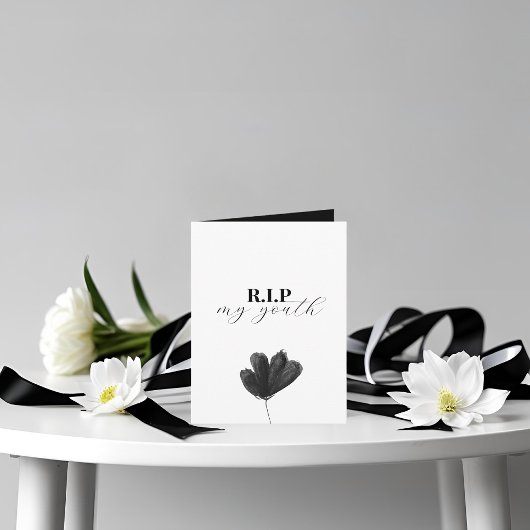 折り曲げ写真R.I.P.マイユース30歳の誕生日招待状 招待状
