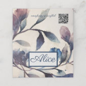 折り曲げ名座席表-薄紫葉フローラ2 プレイスカード (外部開封)